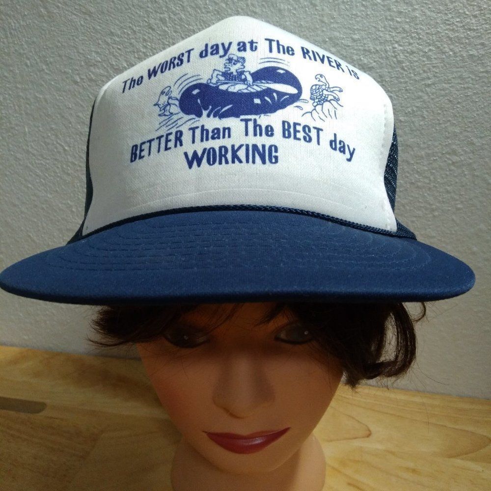 Vintage River Working Job Joke Gag Funny Rope Trucker Hat
